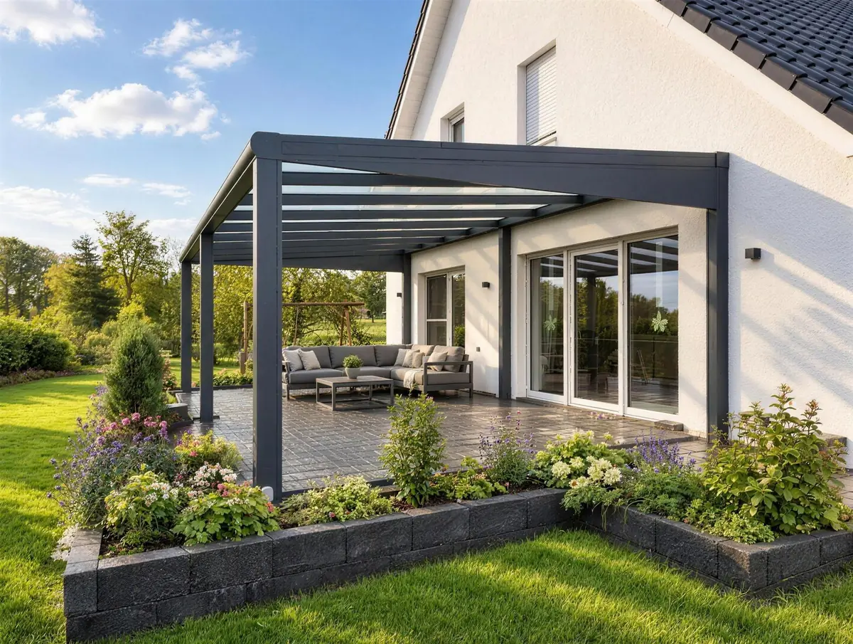 Terrassendach mit Glaseindeckung